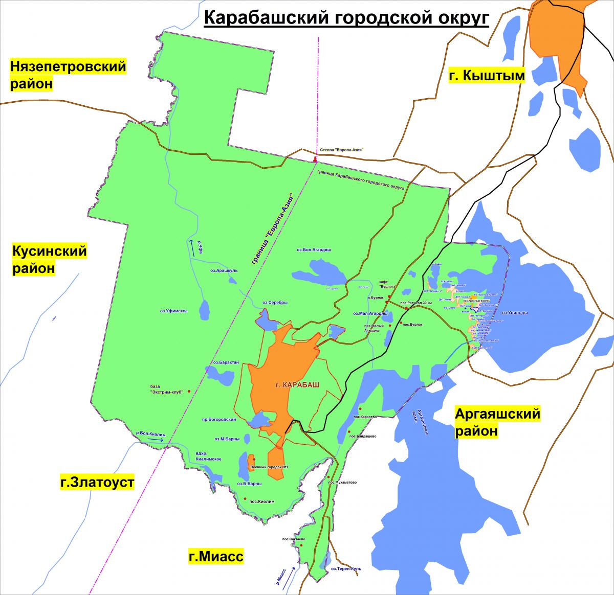 Карта Карабаша