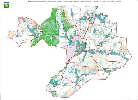 Графическая схема избирательных округов Брединского района