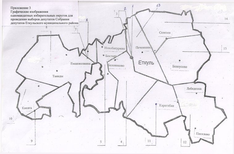 Графическая схема избирательных округов Еткульского района