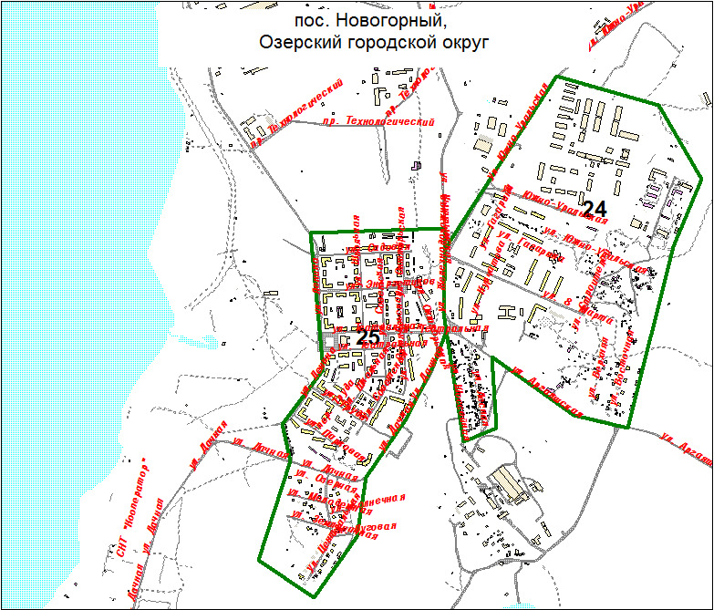 Графическая схема округов Озерска (поселок Новогорный)